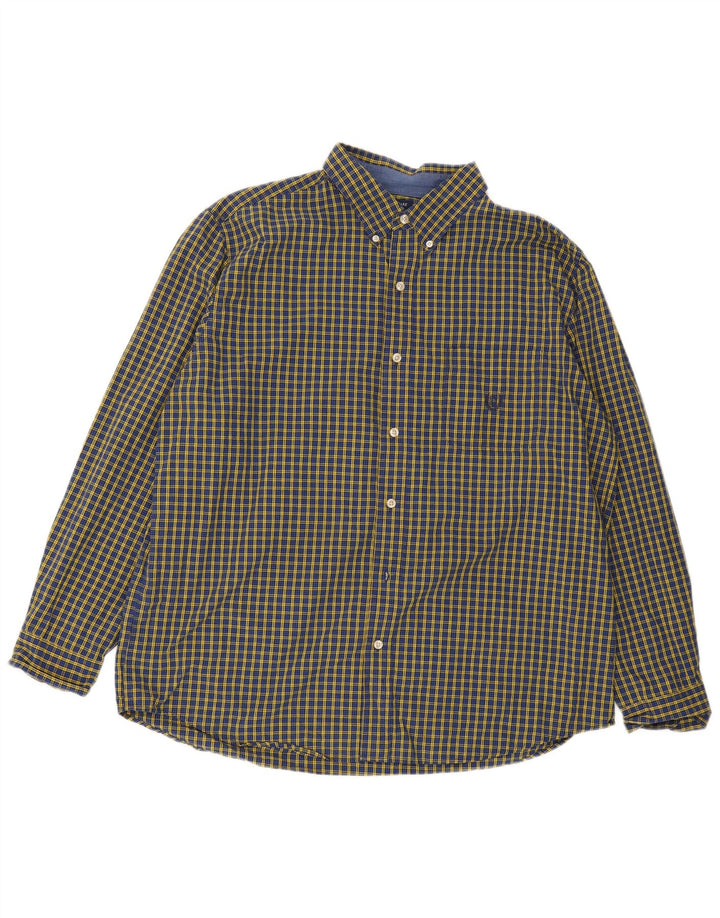 Camicia da uomo Chaps XL in cotone a quadri blu