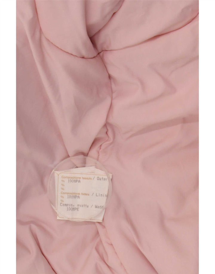 Giacca da sci vintage da donna vestibilità ampia UK 12 poliammide floreale blu medio