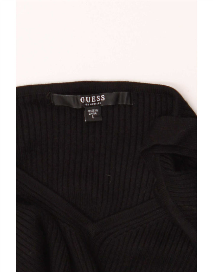Guess Top da donna con spalle scoperte UK 12 Medium Black Rayon