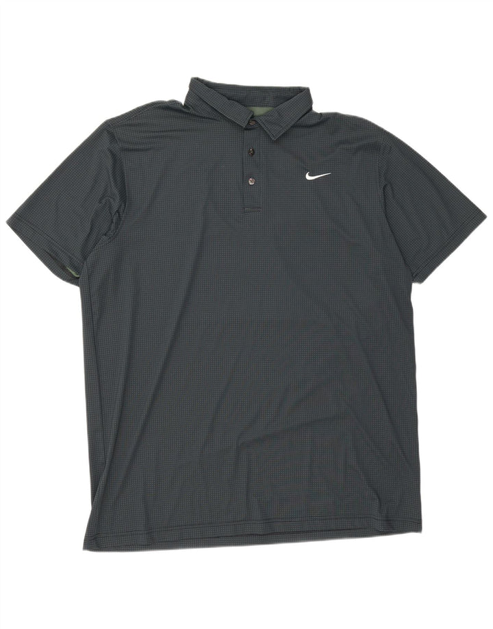 Polo Nike da uomo Dri Fit 4XL poliestere maculato verde