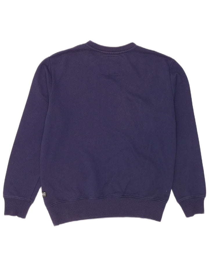 Felpa grafica da uomo G-Star, maglione medio, cotone blu navy