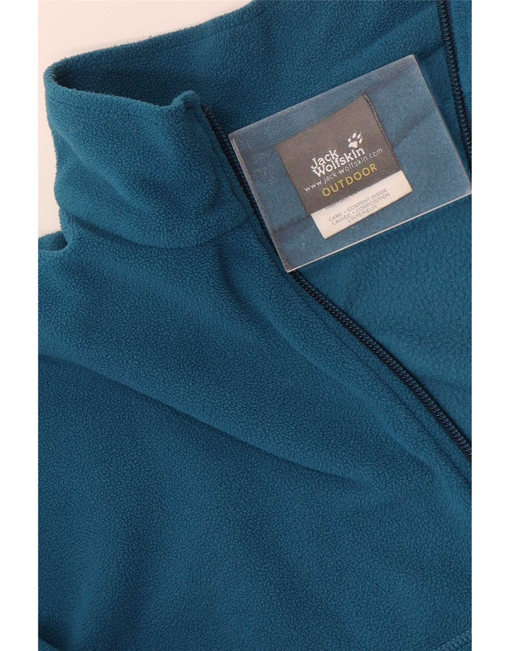 Maglione in pile da uomo con zip e collo Jack Wolfskin UK 36/38 Poliestere blu medio