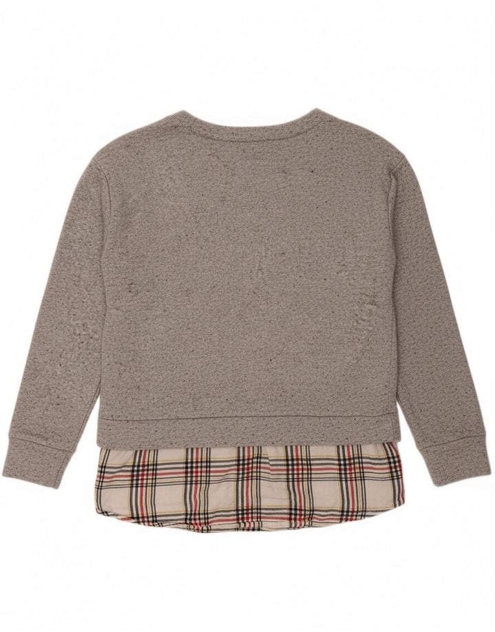 IZOD Womens Sweatshirt Jumper UK 10 Small Grey Flecked Cotton Vintage Izod and Second-Hand Izod from Messina Hembry 