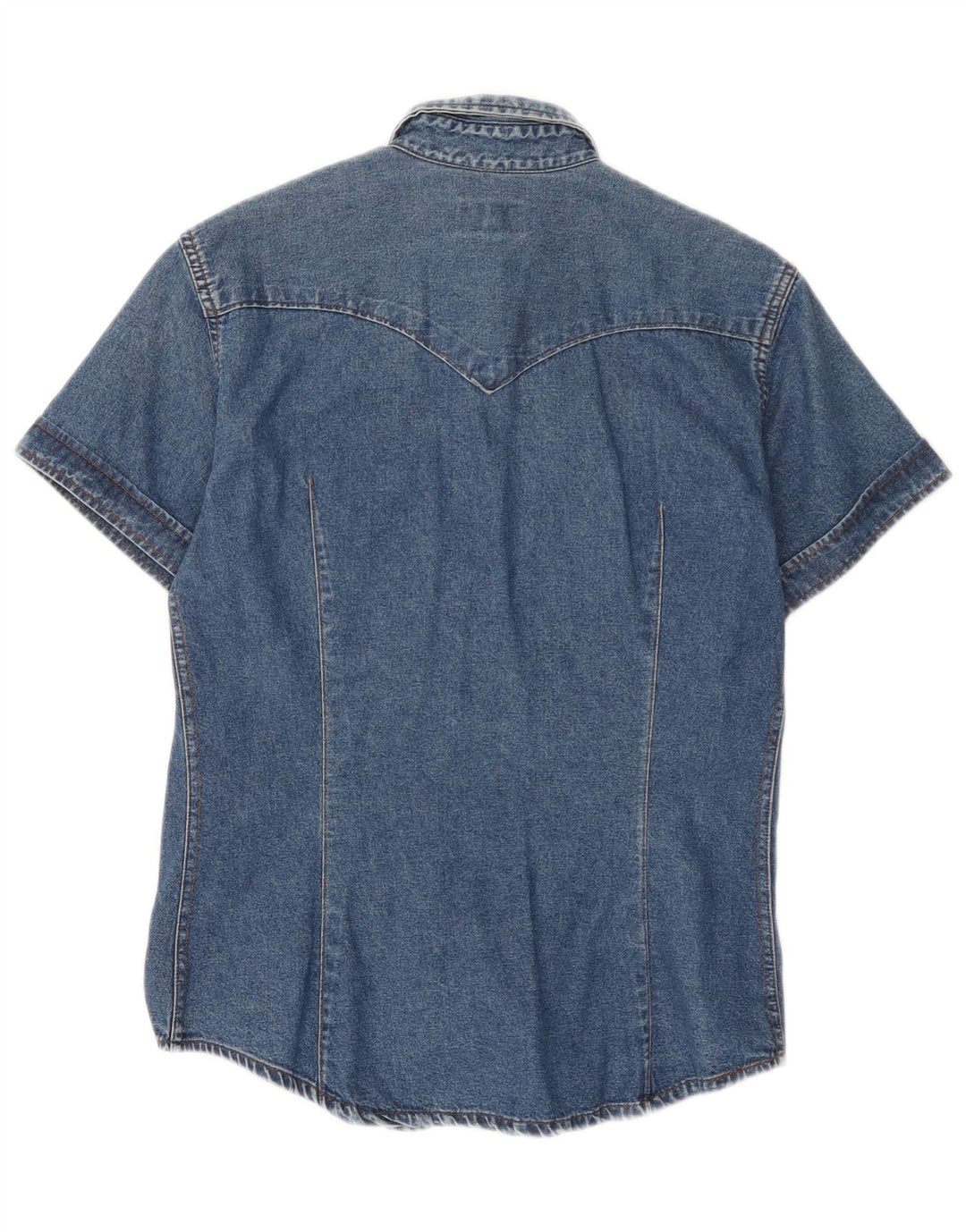 Camicia in denim a maniche corte da donna Vitamina UK 14 Blu medio