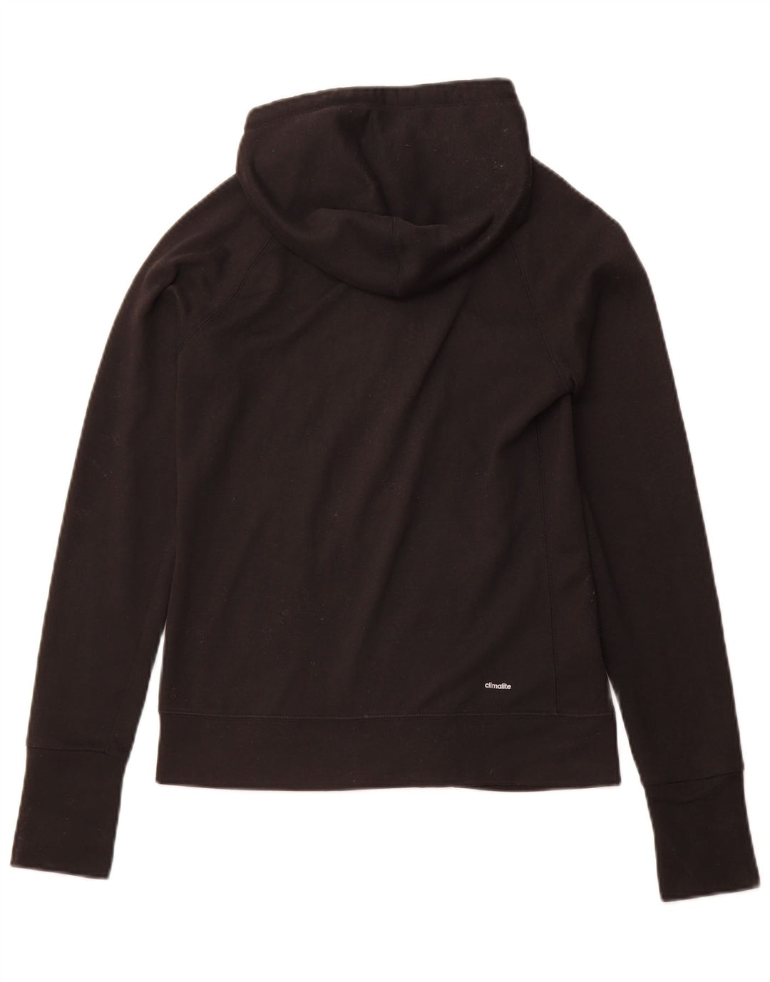 Felpa con cappuccio e zip ADIDAS da donna Climalite UK 4/6 XS poliestere nero