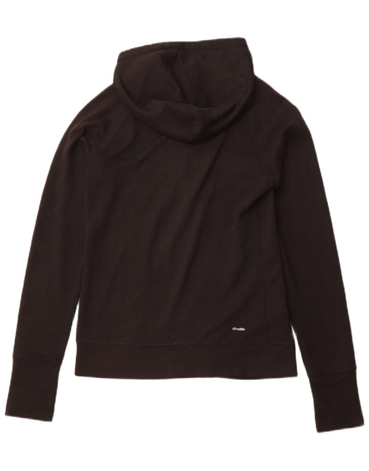 Felpa con cappuccio e zip ADIDAS da donna Climalite UK 4/6 XS poliestere nero