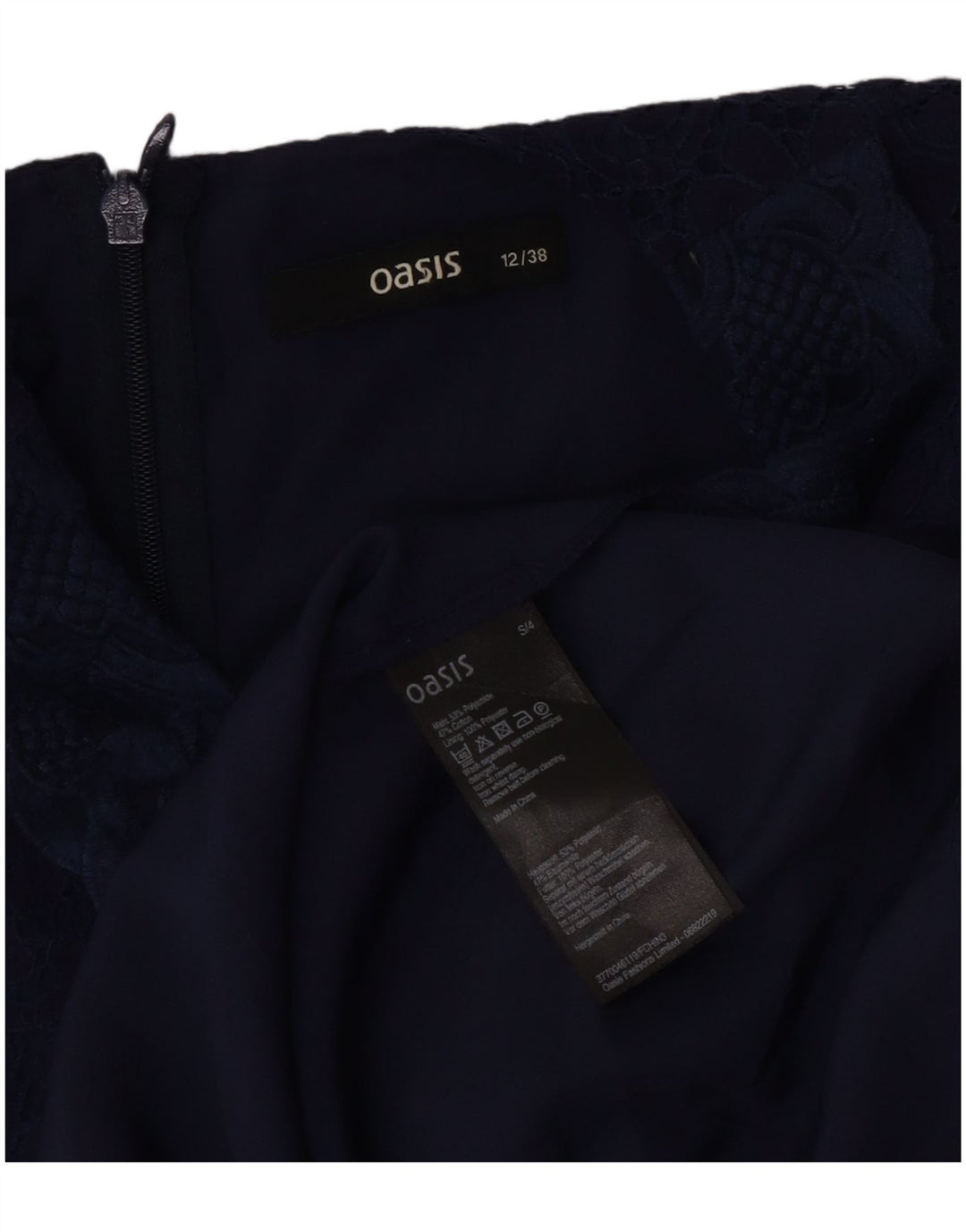 Abito a trapezio senza maniche da donna Oasis UK 12 Medio blu navy in poliammide
