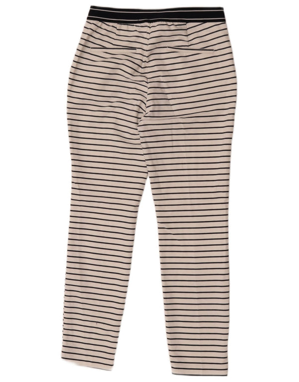 Pantaloni casual slim da donna Zara piccoli W27 L27 cotone a righe bianche