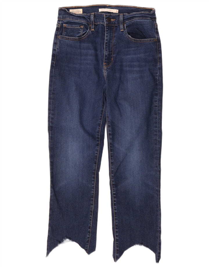 Levi's Donna 724 Crop Jeans dritti a vita alta W28 L23 Blu
