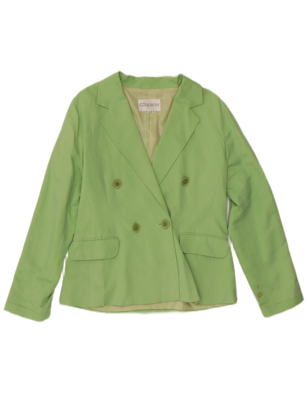 Giacca blazer doppiopetto da donna SUPERIOR IT 44 Seta verde medio