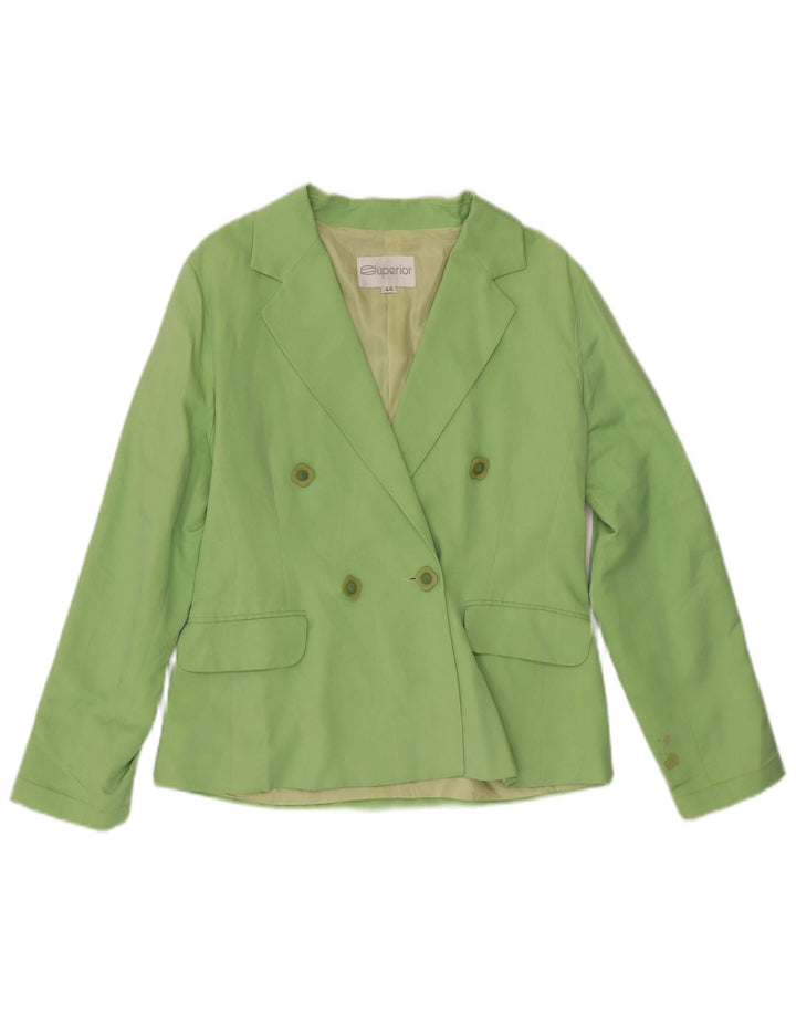 Giacca blazer doppiopetto da donna SUPERIOR IT 44 Seta verde medio