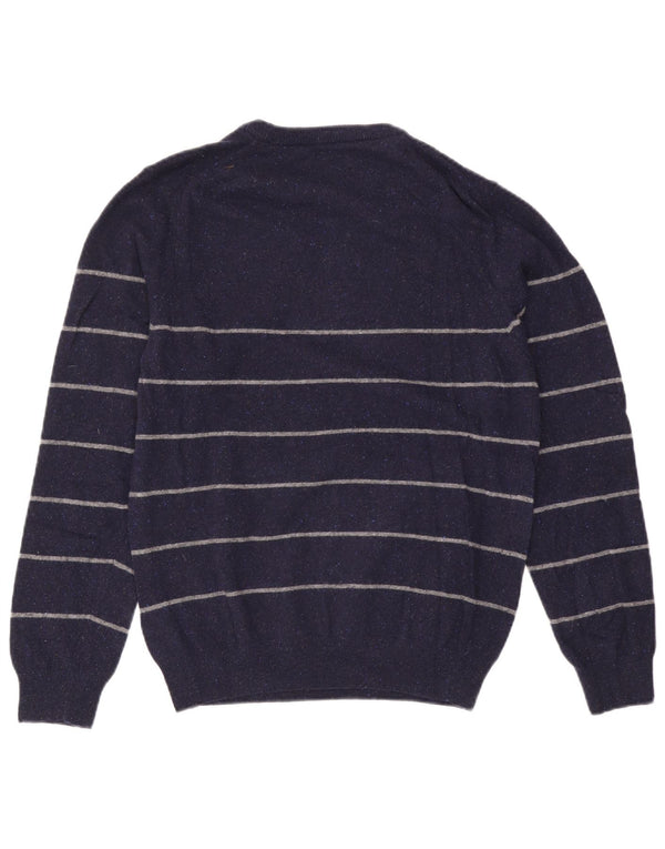 Gant Maglione da uomo girocollo in lana a righe medie blu navy