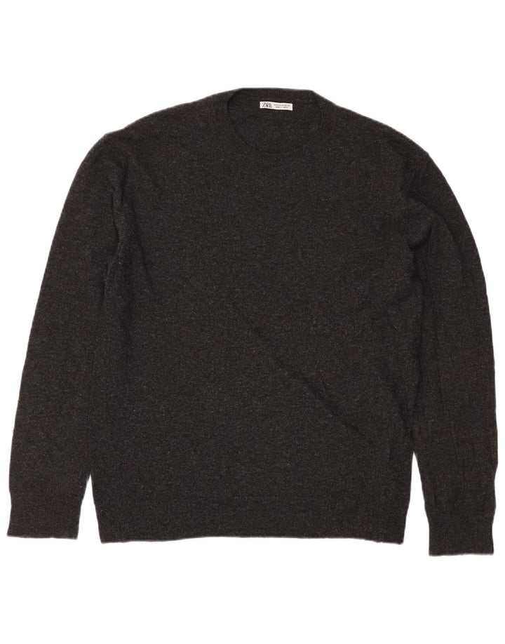 Maglione Zara da uomo girocollo in viscosa nera media