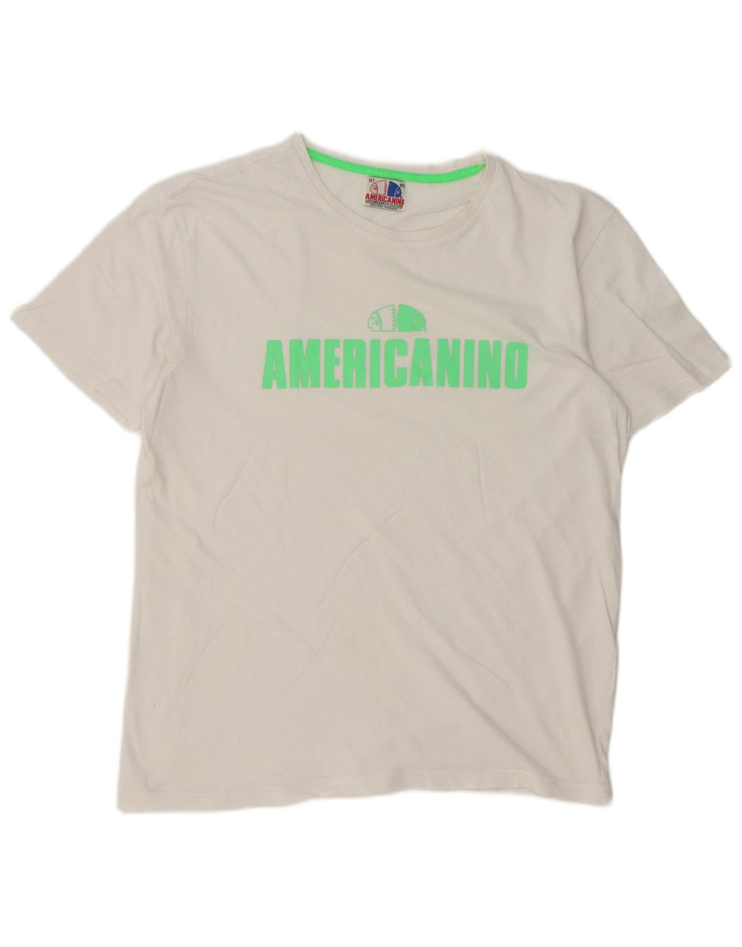 T-shirt grafica standard da uomo Americanino Top in cotone bianco medio