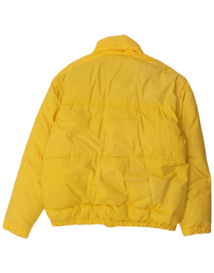Giacca da sci imbottita con cappuccio da uomo Rainbow UK 40 grande cotone giallo
