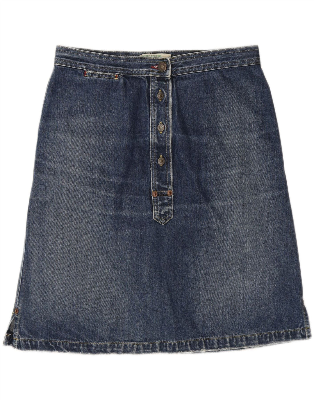 BENETTON Womens Denim Skirt W30 Mediium Blue Cotton Vintage Benetton and Second-Hand Benetton from Messina Hembry 