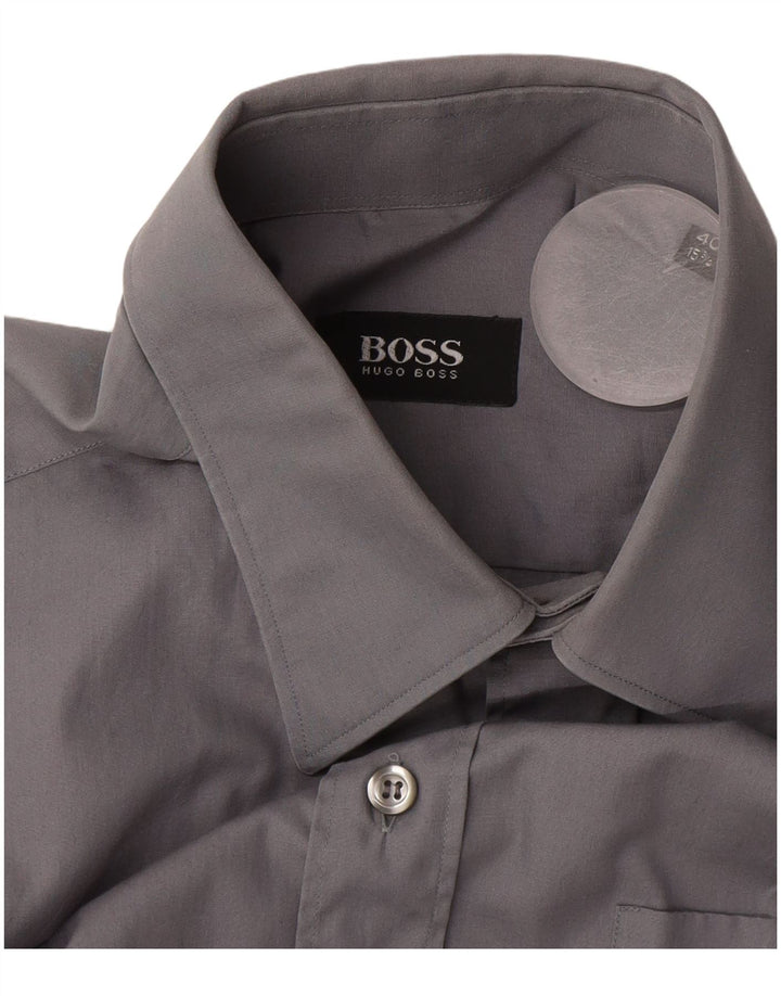 Camicia da uomo Hugo Boss taglia 40 15 1/2 grigio medio
