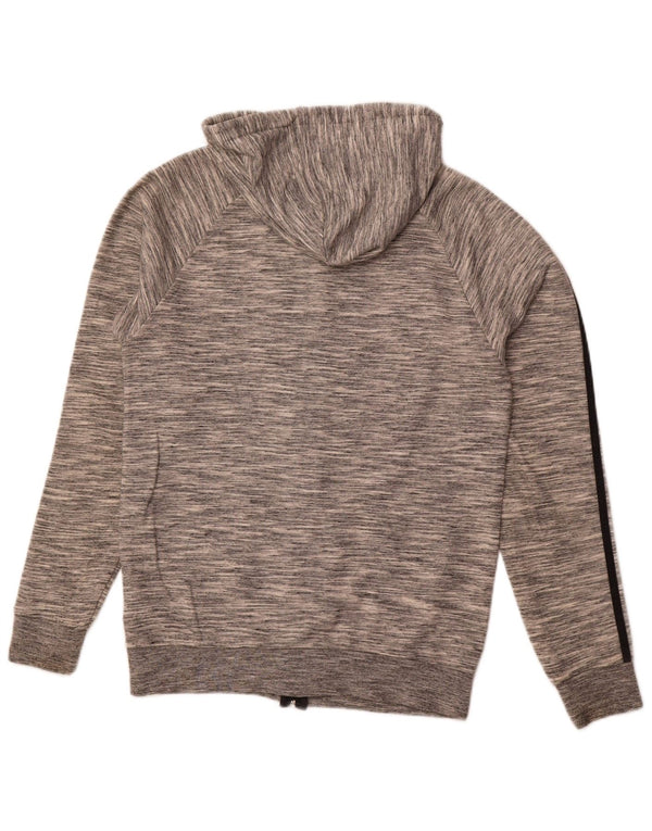 Maglione con cappuccio e zip da uomo ADIDAS piccolo in cotone chiazzato grigio