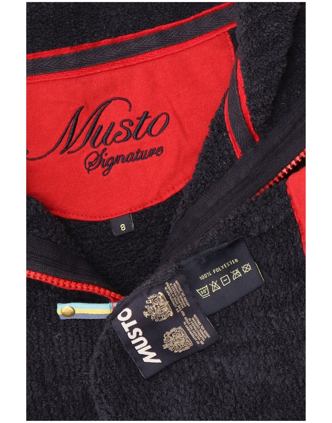 Maglione in pile da donna con collo e zip Musto UK 8 piccolo poliestere blu navy