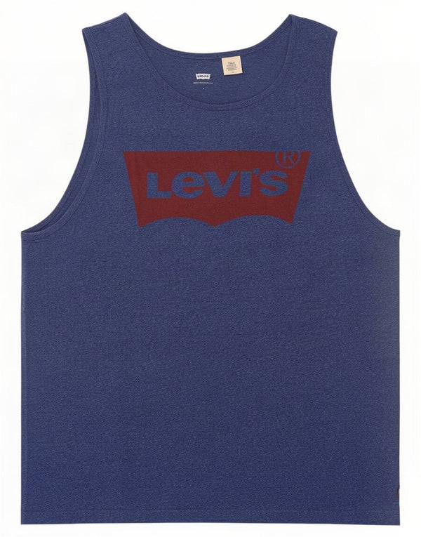 Levi's Gilet grafico da uomo, grande, in cotone screziato blu navy
