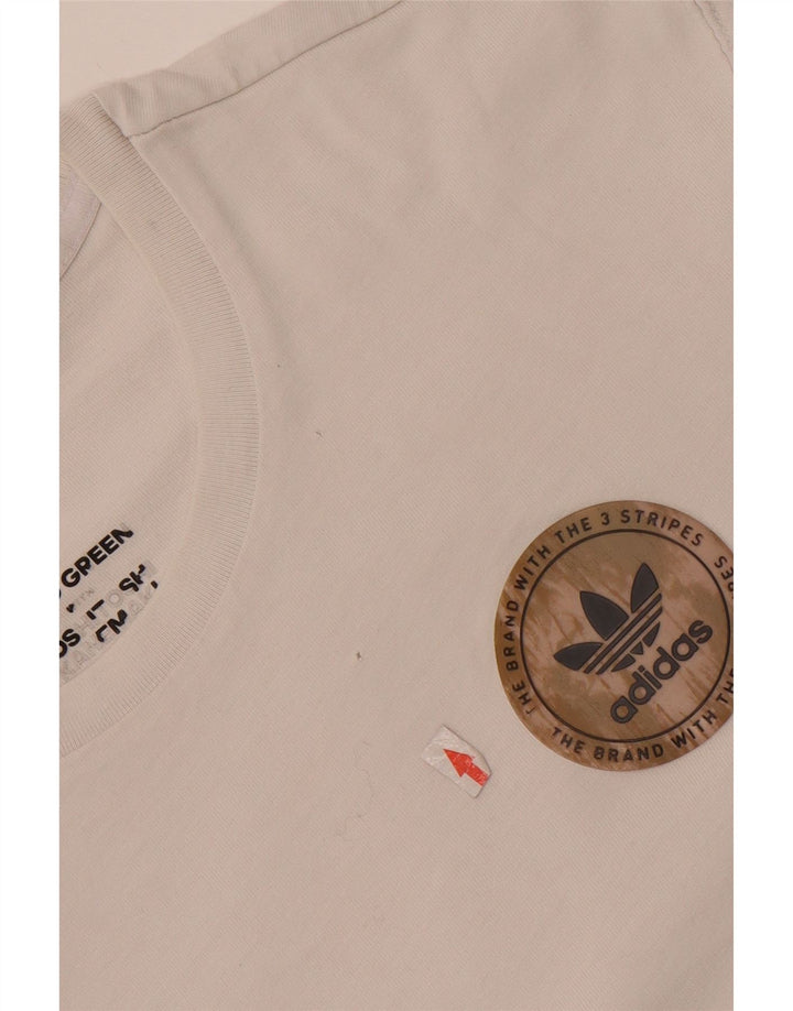 T-shirt grafica da uomo Adidas Top in cotone bianco medio
