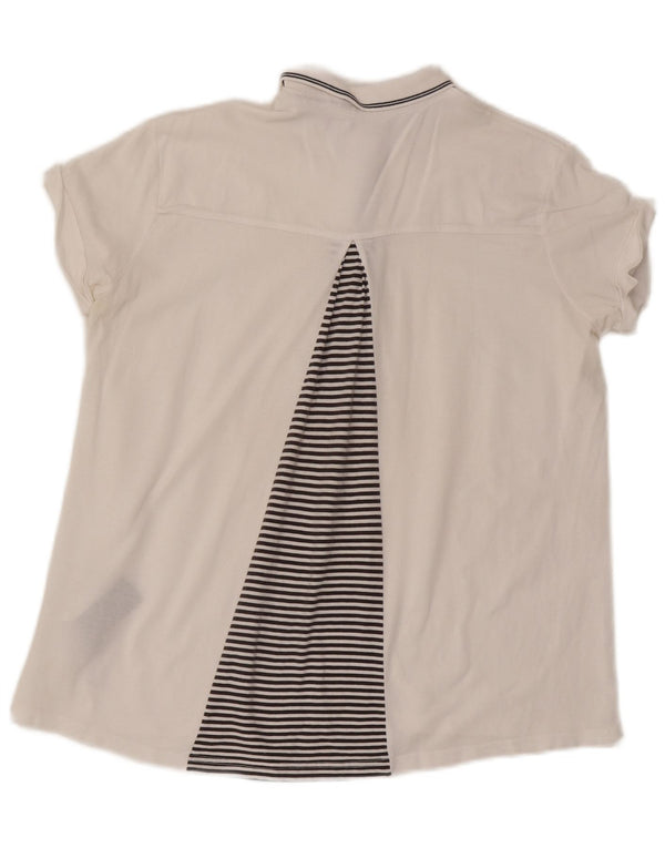 Polo oversize da donna Kappa UK 10 piccola in cotone a righe bianche