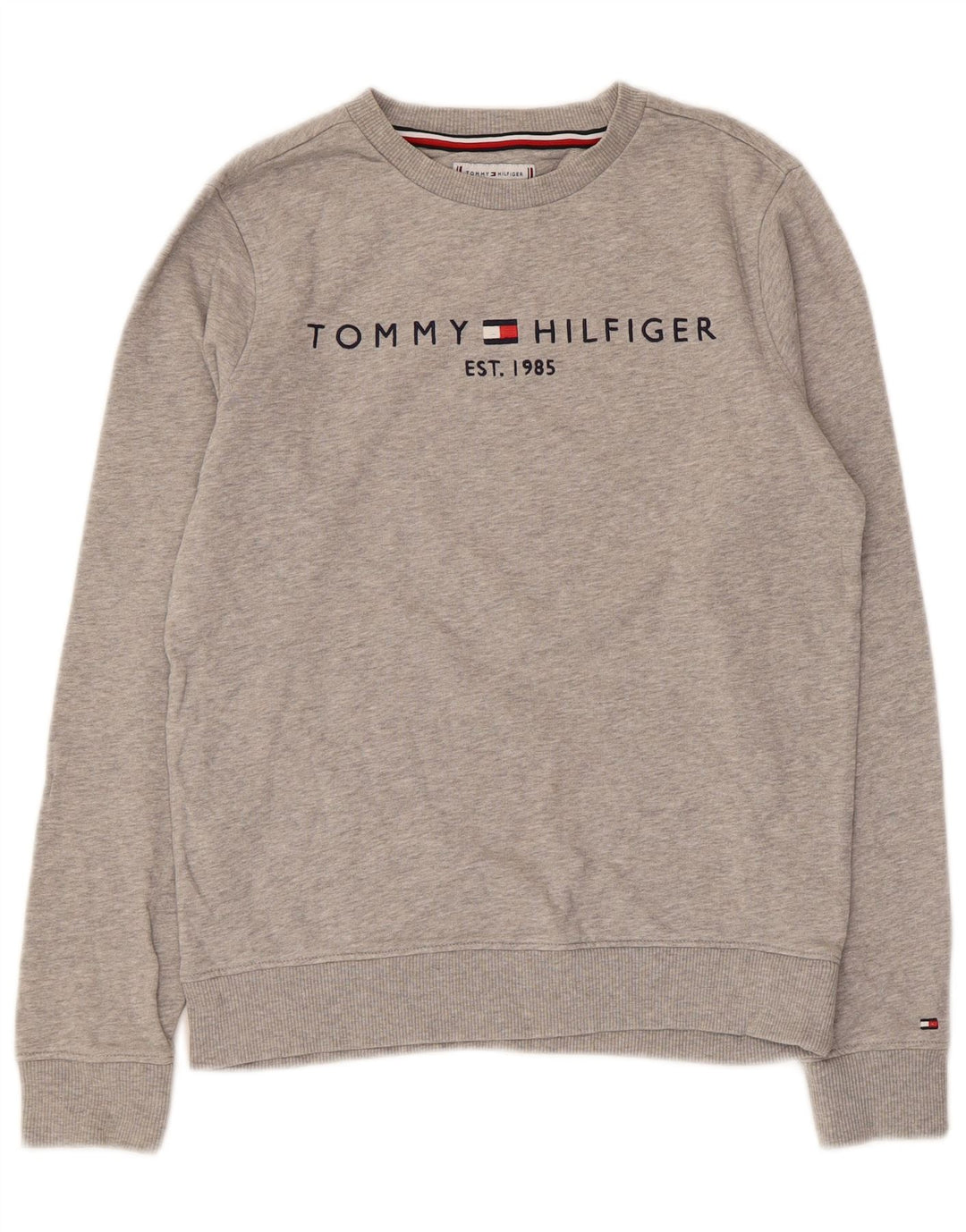 Tommy Hilfiger Ragazzi Felpa con grafica Maglione 11-12 anni Grigio chiazzato