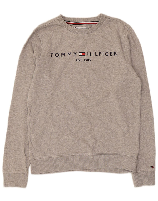 Tommy Hilfiger Ragazzi Felpa con grafica Maglione 11-12 anni Grigio chiazzato