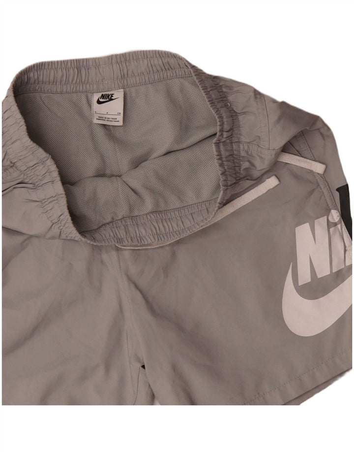 Pantaloncini da bagno grafici Nike da uomo piccoli in poliestere grigio