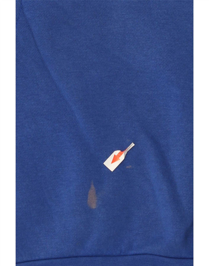 Felpa con cappuccio grafica Adidas da uomo blu medio