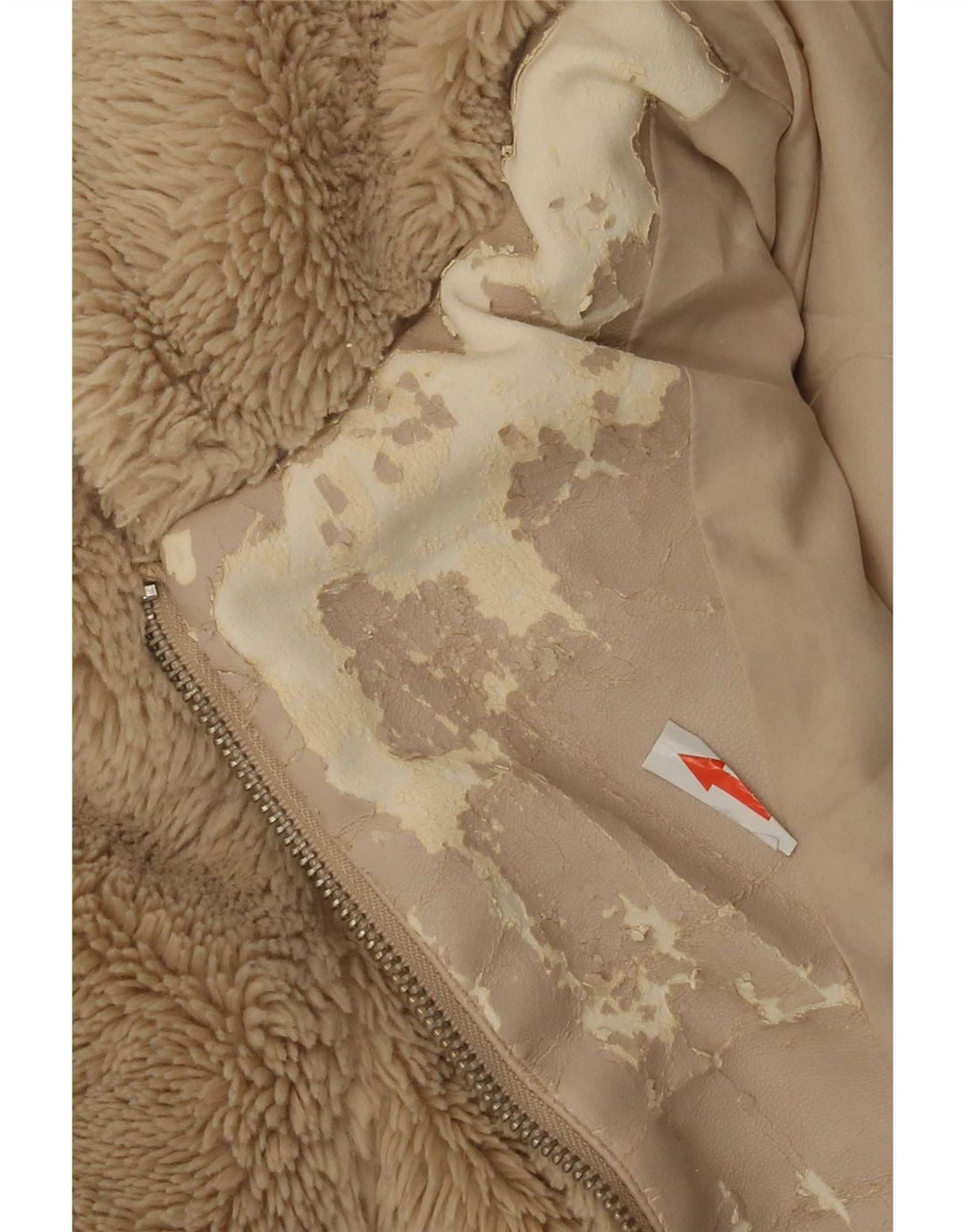Giacca in pile oversize con cappuccio con orsetto da donna Zara UK 10 piccola Beige