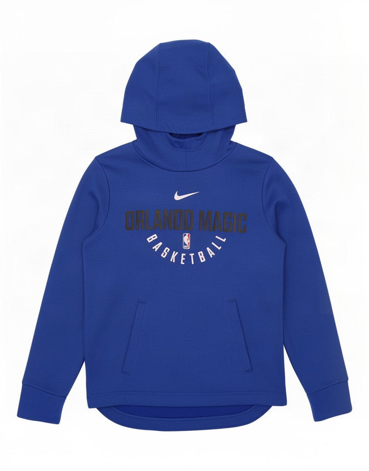 Felpa con cappuccio grafica Nike Dri Fit da ragazzo, 10-11 anni, poliestere blu medio
