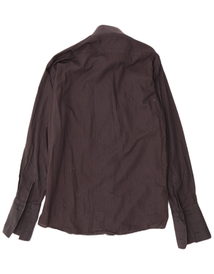 PIERRE CARDIN Camicia formale da uomo taglia 16 1/2 41 Gessato nero grande