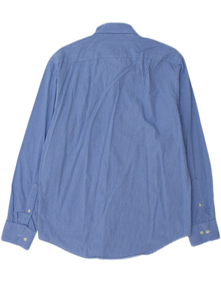 IZOD Mens Shirt Medium Blue Gingham Cotton Vintage Izod and Second-Hand Izod from Messina Hembry 