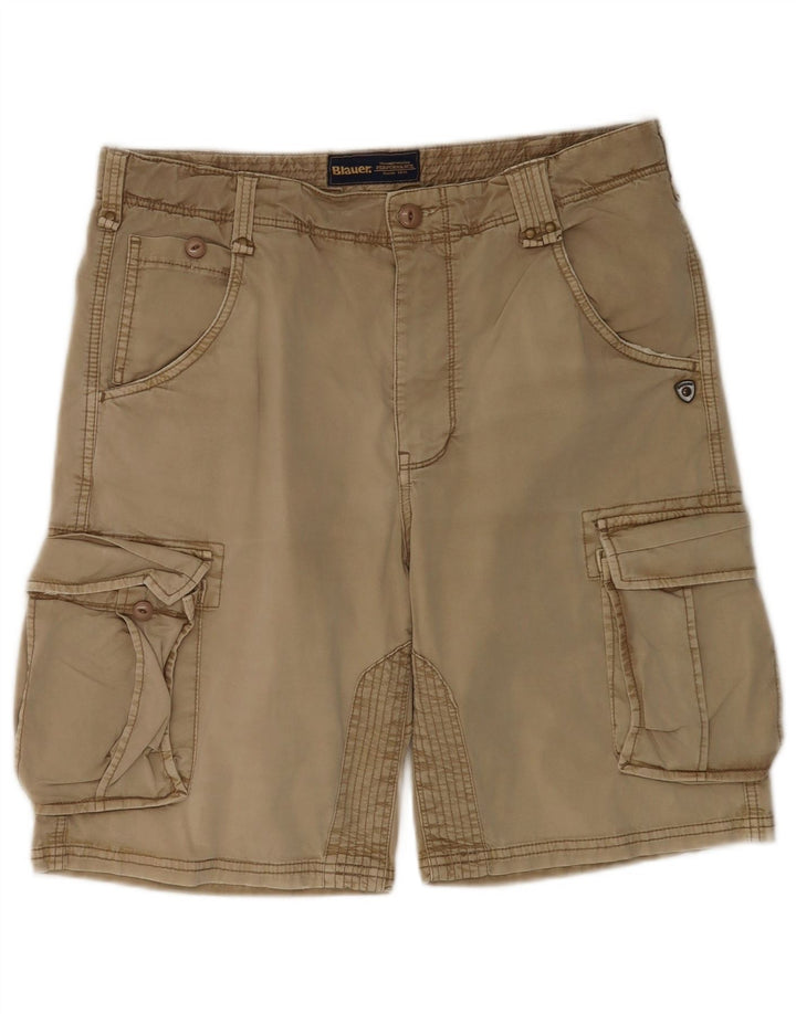 Pantaloncini cargo da uomo Blauer W33 in cotone beige medio