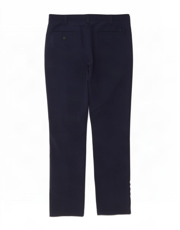 Pantaloni chino dritti da uomo Under Armour W40 L34 nylon blu navy