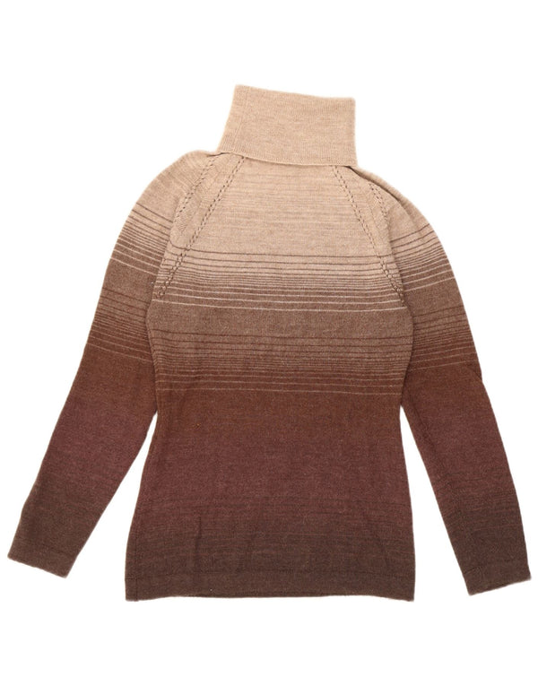 Maglione maglione da donna a collo alto Sportmax UK 12 marrone medio a righe