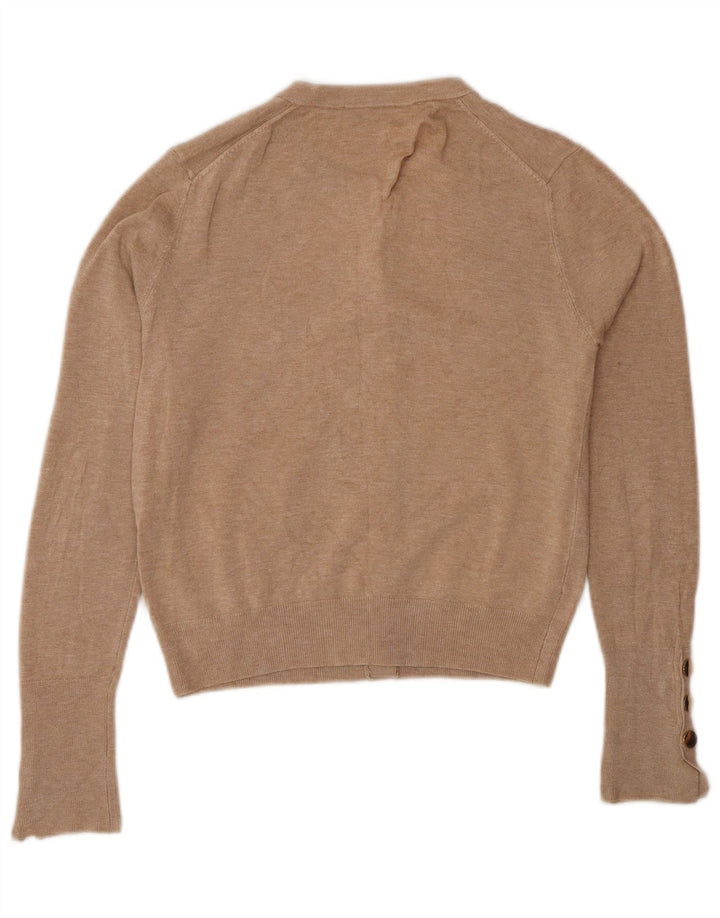 Maglione cardigan corto da donna Zara UK 10 piccolo marrone