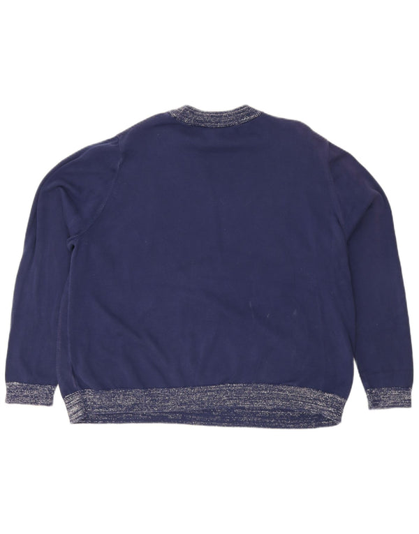 Maglione maglione girocollo da donna Marks & Spencer UK 22 3XL Blu floreale