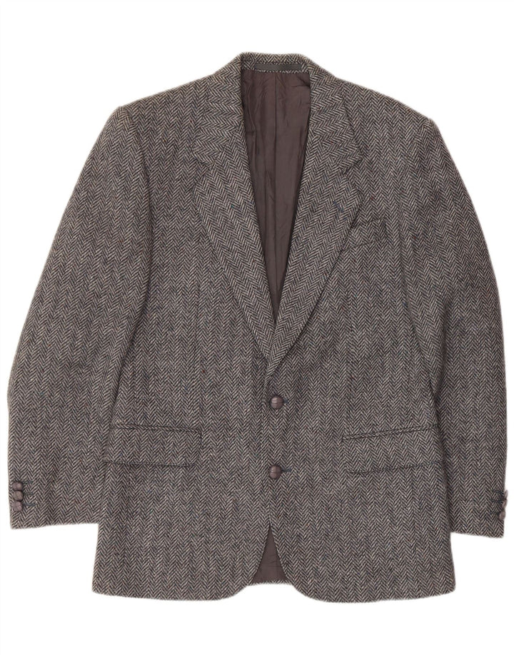 Giacca da uomo Wellington Donegal Tweed Blazer UK 38 Grigio medio a spina di pesce