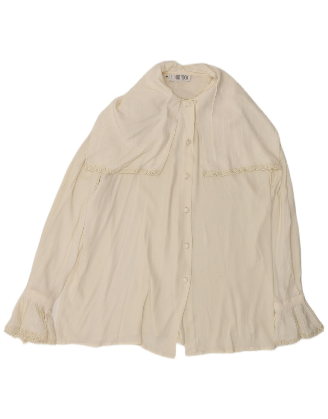 L'altra Moda Camicia Oversize da Donna Camicetta IT 44 Acetato Medio Bianco Sporco