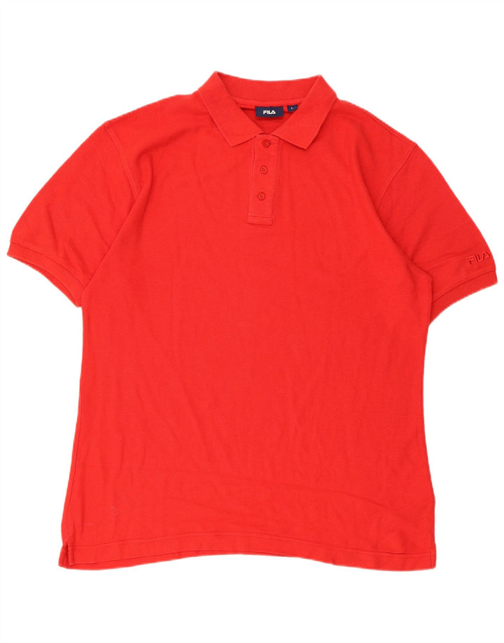 Polo da uomo Fila Large rossa in cotone