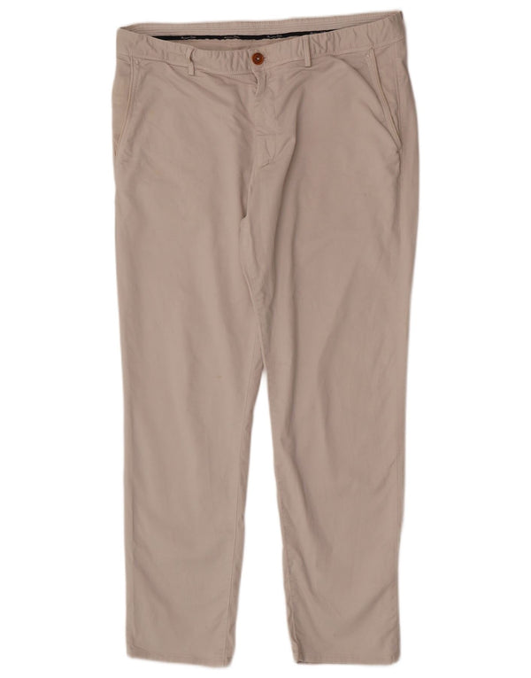 Pantaloni chino slim fit da uomo Massimo Dutti EU 44 Large W34 L28 Cotone beige