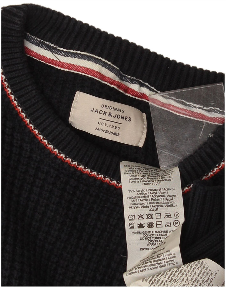 Maglione maglione girocollo da uomo Jack & Jones medio acrilico blu navy
