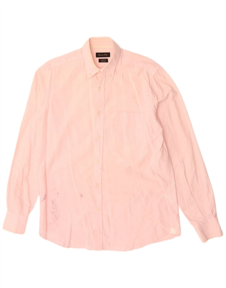 MASSIMO DUTTI Camicia casual da uomo in cotone rosa medio