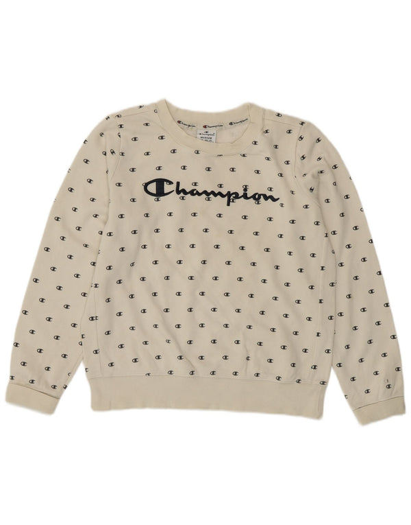 Felpa con grafica da donna Champion UK 14 Medium White