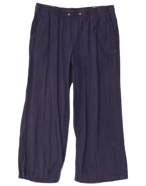 Pantaloni a gamba larga da donna Marks & Spencer UK 16 Large W34 L26 Blu navy