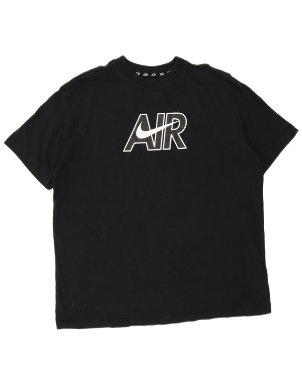 T-shirt grafica Nike Air Loose Fit da uomo, cotone medio nero
