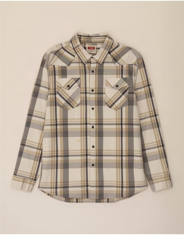 Camicia western da uomo Wrangler 3XL in cotone scozzese beige
