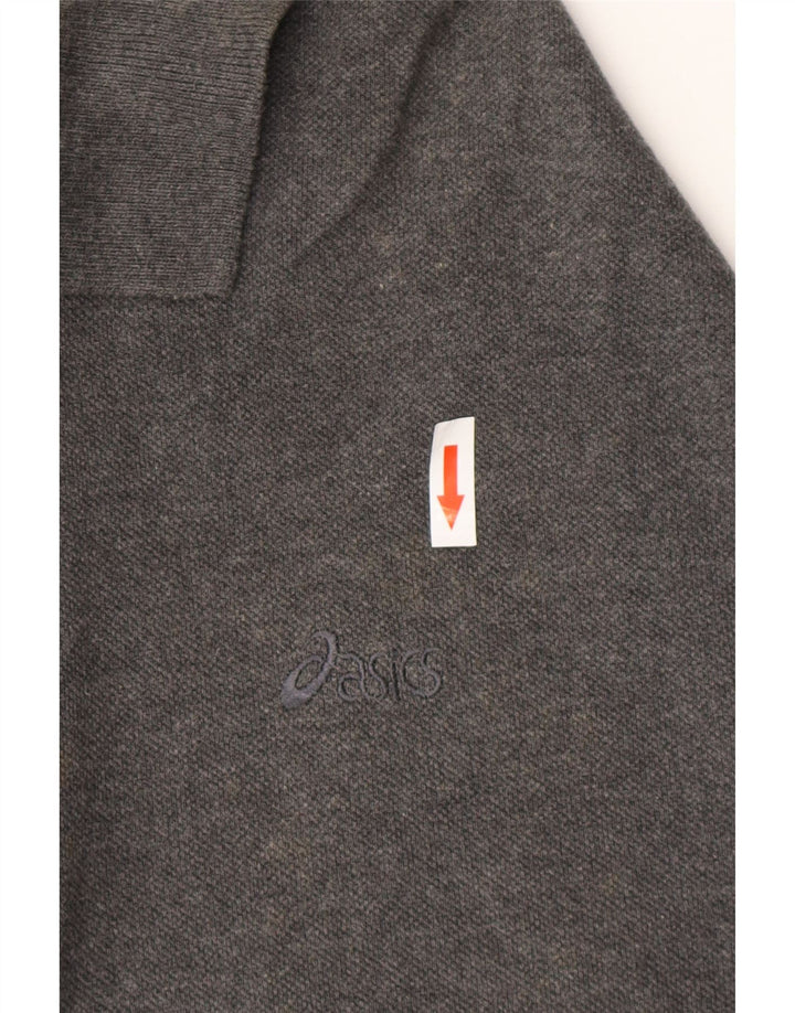 Polo ASICS da uomo grande in cotone grigio
